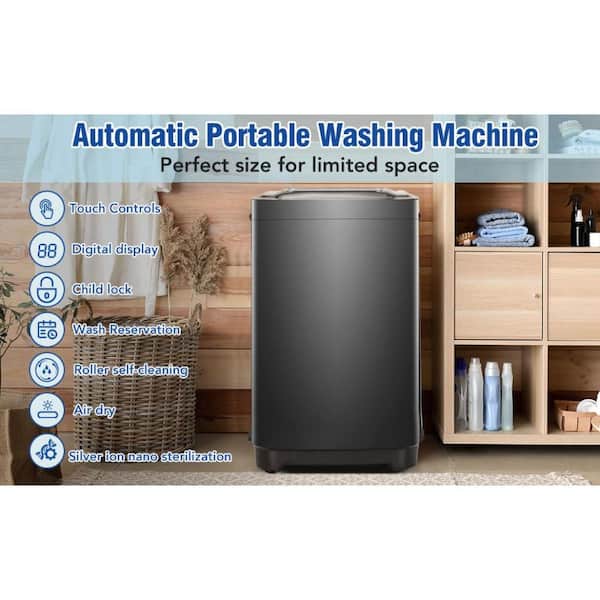 Krib Bling 2 cu. ft. Portable Automatic Top Load Washer in Black