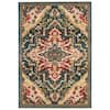 SAFAVIEH Kashan Blue/Beige 5 ft. x 7 ft. Border Area Rug KSN304B-5 ...