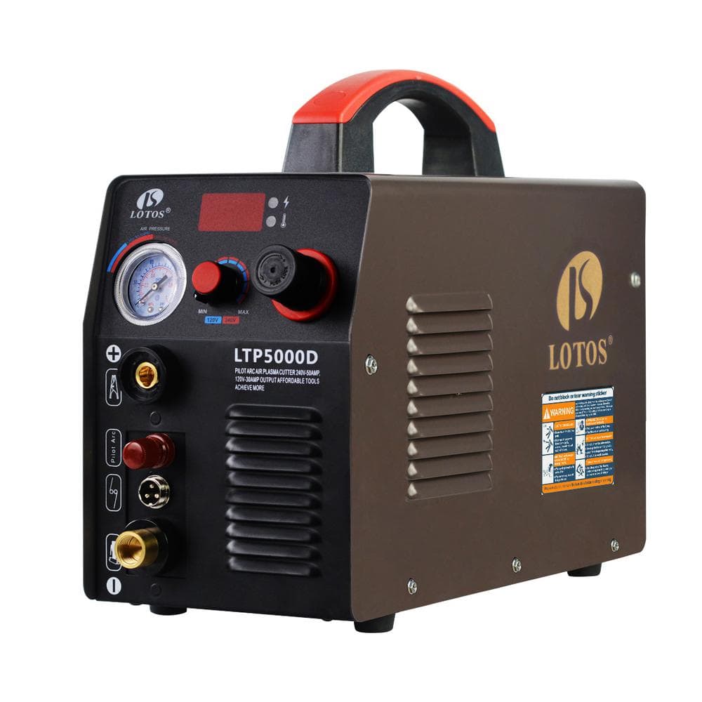 Lotos 50 Amp Non-Touch Pilot Arc Inverter Plasma Cutter for Metal, Dual Voltage 110V/220V, 1/2 in. Clean Cut -  LM380301