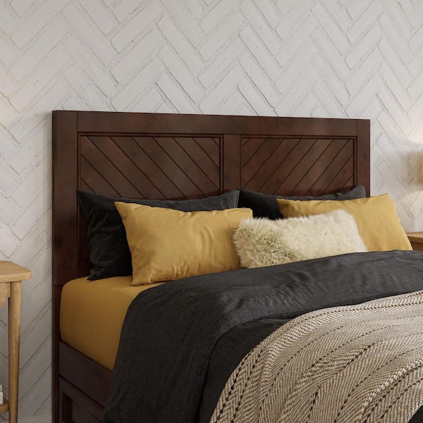 AFI Canyon Walnut Brown Solid Wood Full Headboard with Attachable Charger