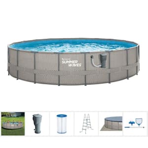 Active 20 ft. x 48 in. Above Ground Round Frame Swimming Pool Set with Pump