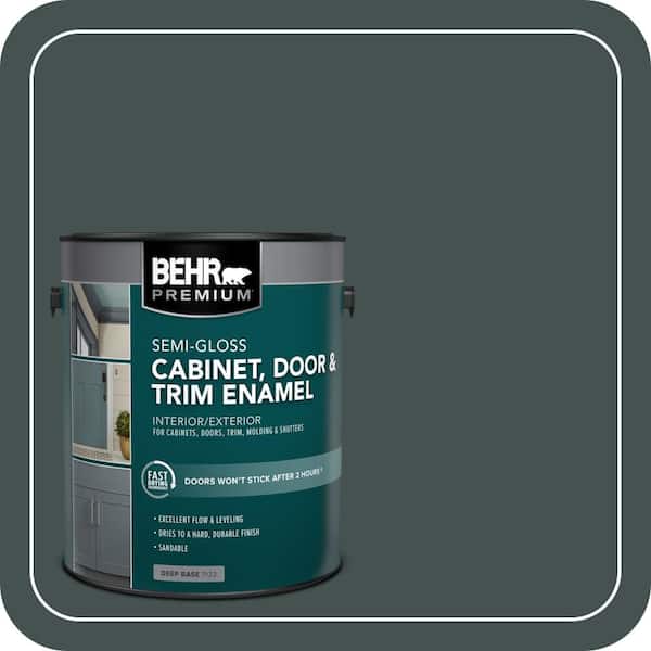 1 gal. #MQ6-44 Black Evergreen Semi-Gloss Enamel Interior/Exterior Cabinet, Door & Trim Paint