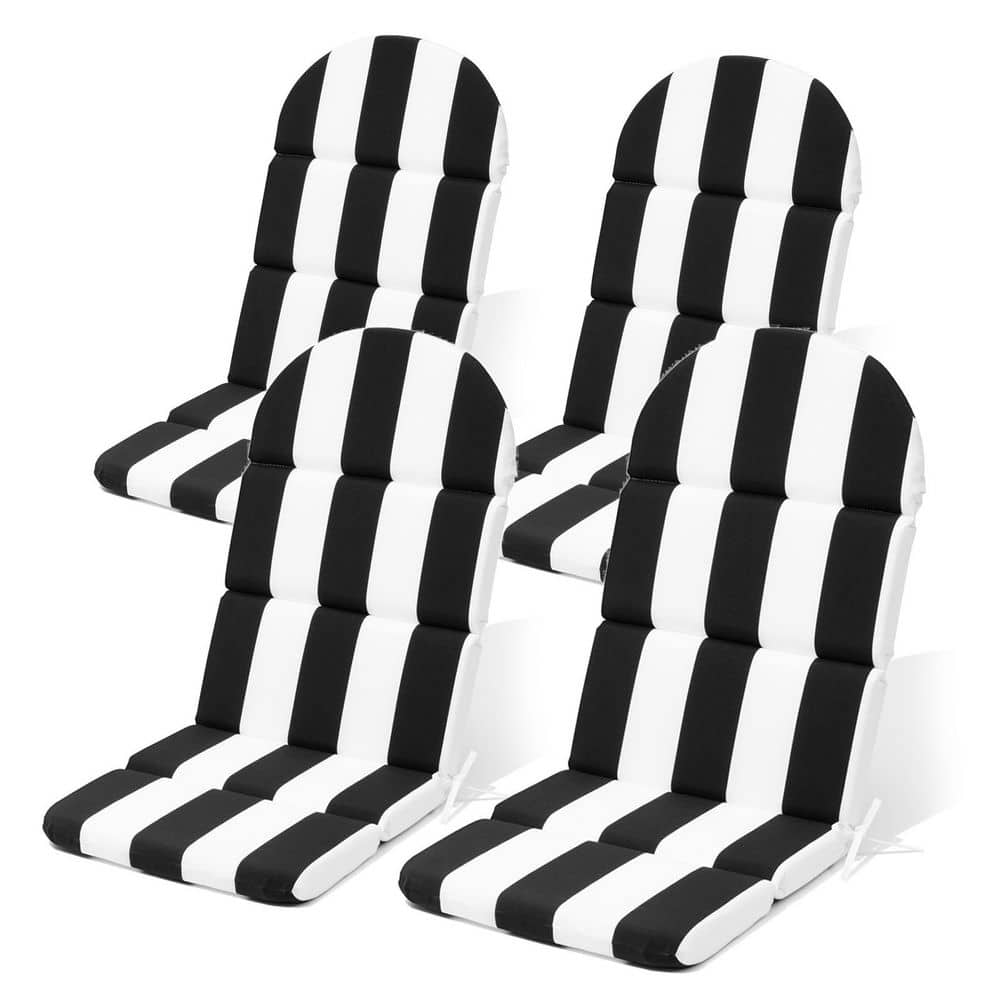 50 in. x 20 in. Deep Seat Outdoor Adirondack Chair Cushion in Black and Whi