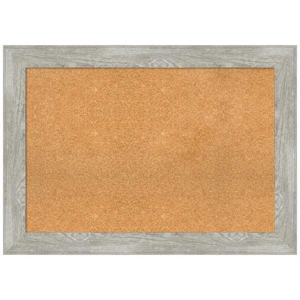 Amanti Art Dove Greywash 41.88 in. x 29.88 in. Framed Corkboard Memo Board