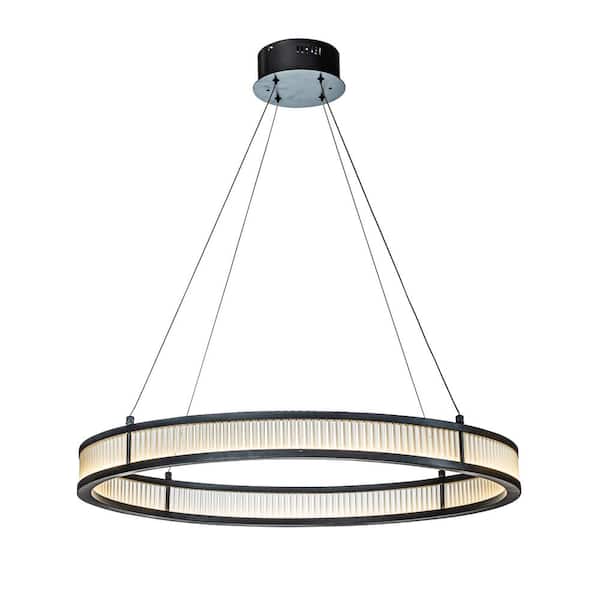 ALOA DECOR 9-Light 32 in. Contemporary Glam U-Shaped Crystal Matte Black  Circular Chandelier H7117D80MB04A - The Home Depot
