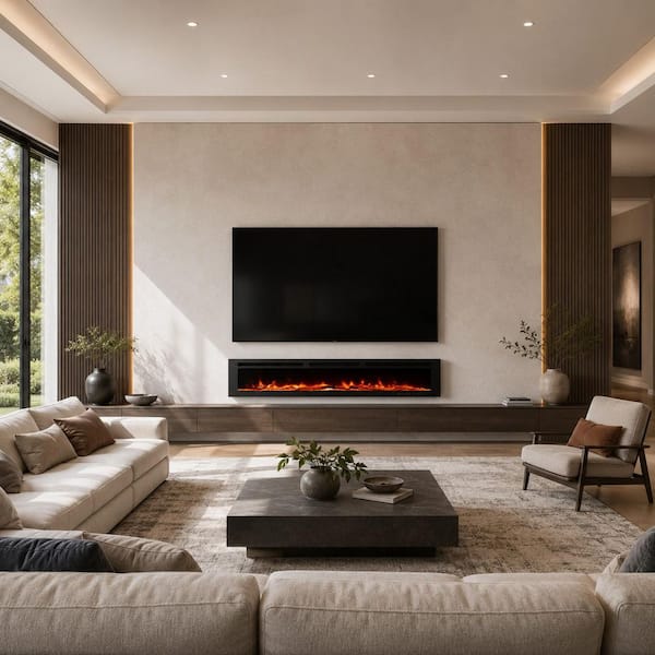 Clihome Flame 72 in. Wall-Mounted Automatic Constant Temperature