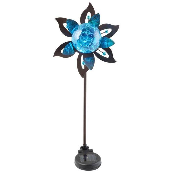 Moonrays Outdoor Bright Blue Solar Powered Color-Changing LED Flower Stake Light-DISCONTINUED