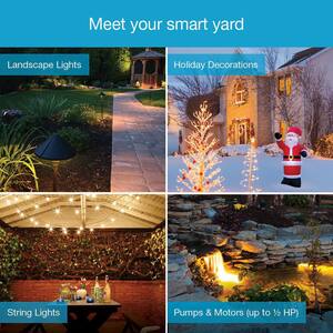 Caseta Weatherproof+ Outdoor Smart Plug with Pico Remote for Landscape and String Lighting, On/Off Switch, Black