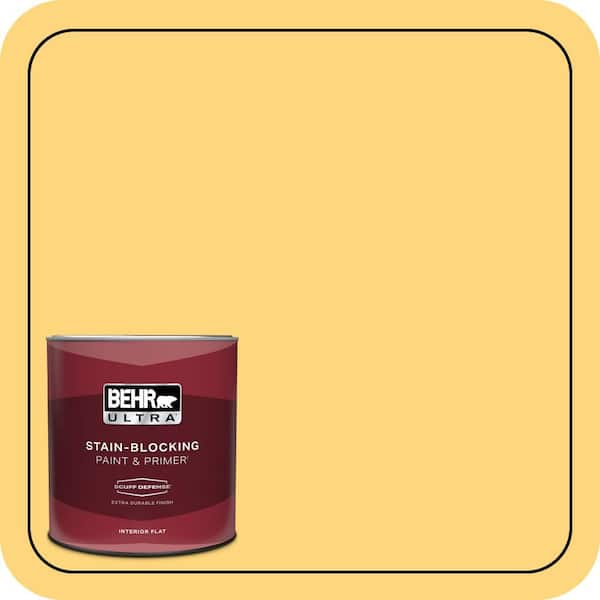 BEHR ULTRA 1 qt. #T17-20 Lemon Burst Extra Durable Flat Interior Paint & Primer