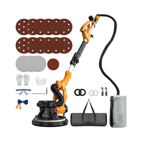 9-Speed Drywall Sander with Vacuum Dust Collector, 950W Power Ceiling Sander Tool with LED Light, Collapsible Handle