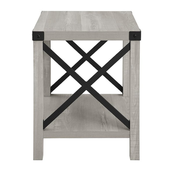 Stone grey end table sales