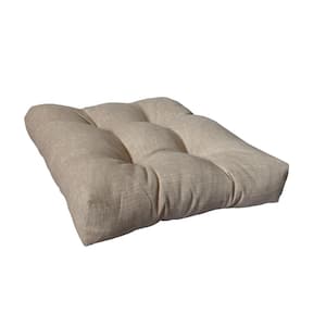 Indoor/Outdoor Patio Tufted Square Seat Pads in Beige (Set of 2)