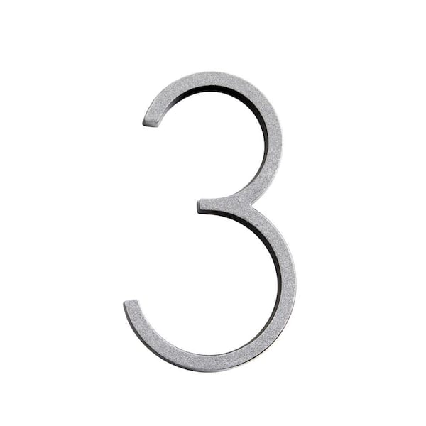 Everbilt 5 in. Silver Reflective Floating or Flush House Number 3