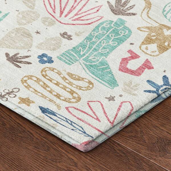 Mayfield Premium Machine Washable Abstract AMF2512 Linen 2 ft. x 3 ft. Accent Rug