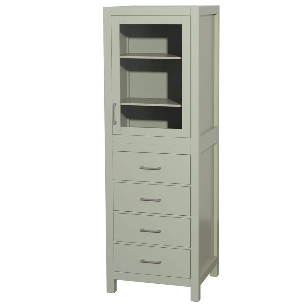 Sheffield 24 in. W x 20 in. D x 71.25 in. H Light Green Linen Cabinet