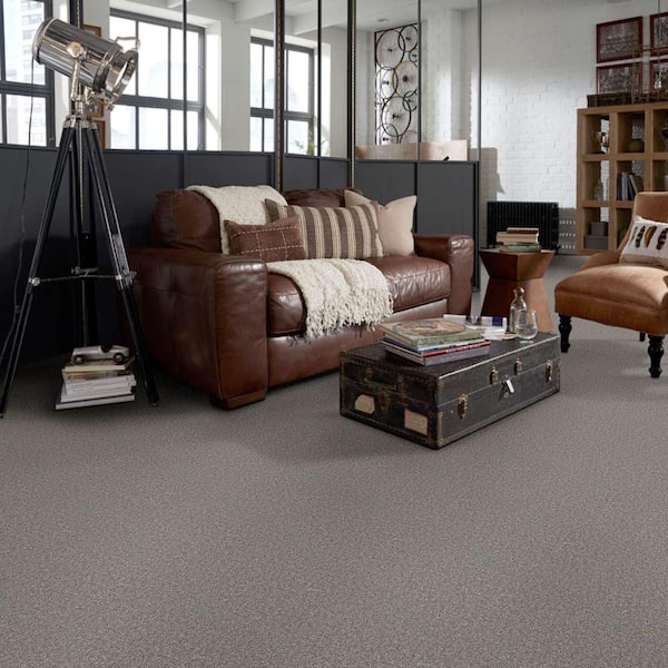 Palmdale I - Harbor Fog - Gray 17.6 oz. Polyester Texture Carpet - Installation Required