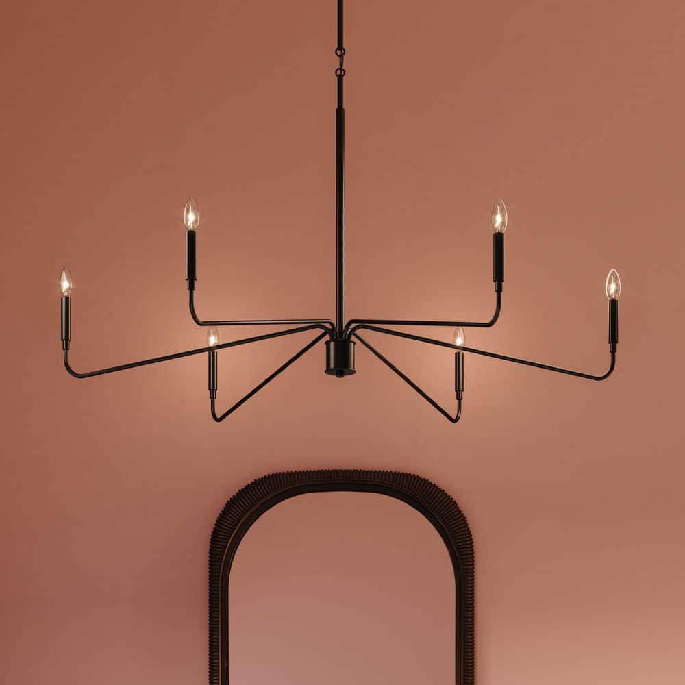 Pilar 60-Watt 6-Light Matte Black Extra Large Transitional Circle Chandelier price history on PriceWatchPro