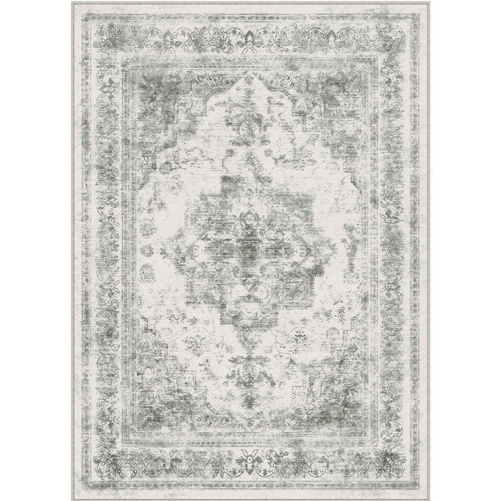 Persia Gray 6 ft. x 9 ft. Vintage Medallion Distressed Area Rug price history on PriceWatchPro