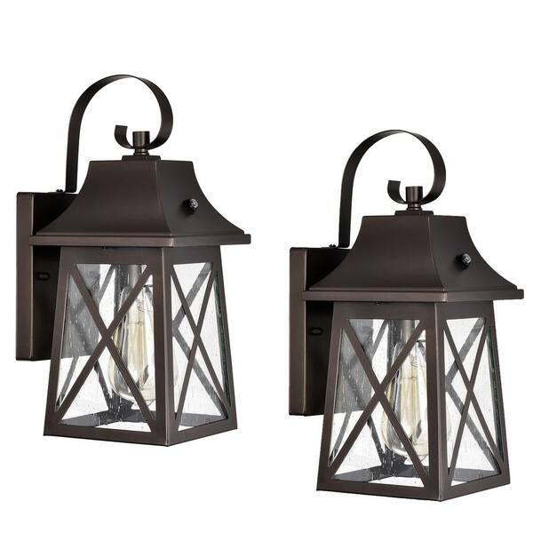 Casainc Farmhouse 1 Light Oil Rubbed Bronze Dusk To Dawn Outdoor Wall Lantern Sconce Porch Set Of 2 Wf Go F201008 The Home Depot Light Oil Rubbed Bronze Dusk, Dusk To Dawn Outdoor Porch Lights