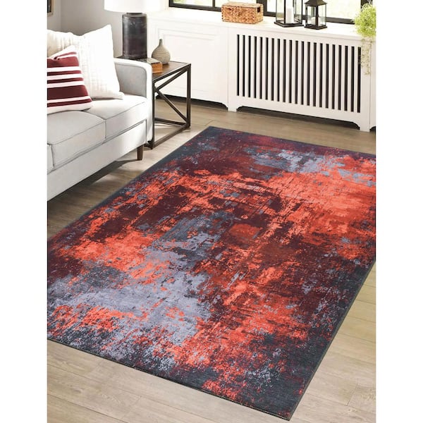  Area Rug Living Room Rugs: 5x7 Large Soft Bedroom Carpet Non  Shedding Washable Abstract Modern Throw Accent Rug for Dining Room Home  Office Kitchen Under Table Floor - Blue : Home