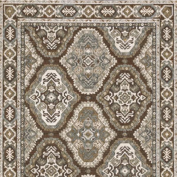 4' X 6' Gray And Ivory Oriental Distressed Area Rug