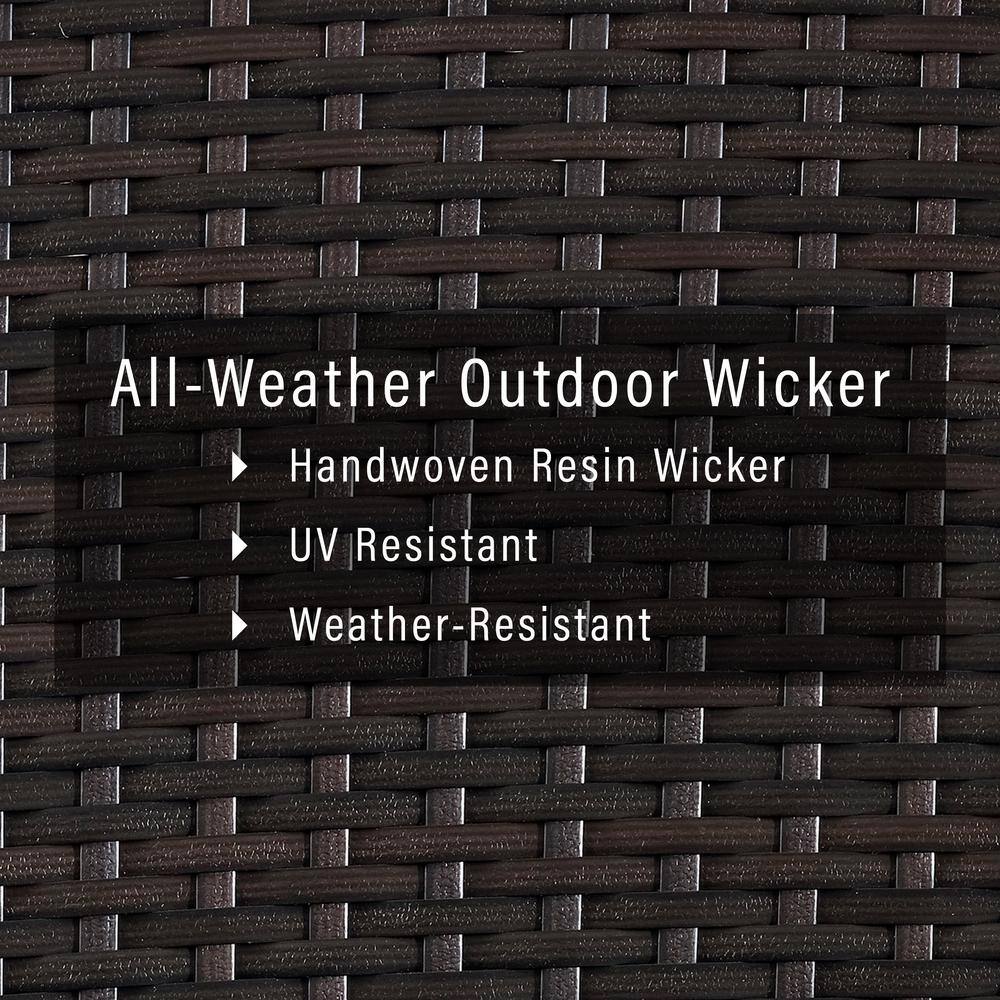 Palm Harbor Gray Outdoor Wicker Center Chair with Steel Frame