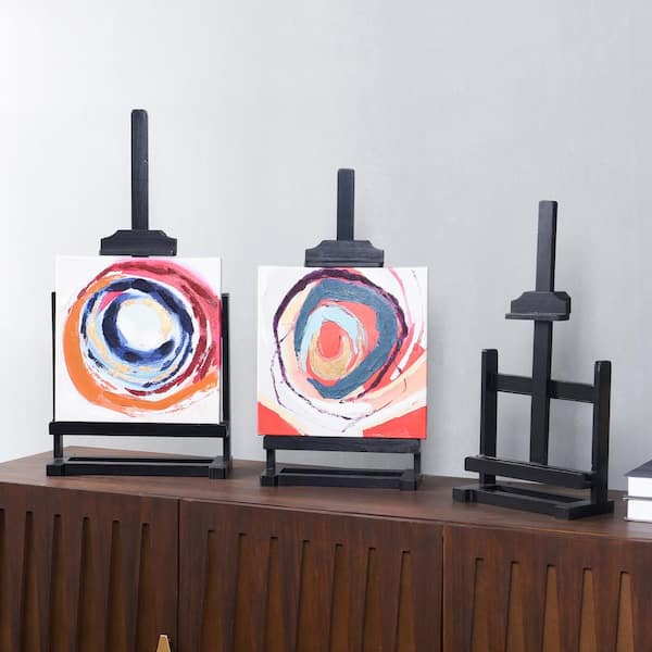 PRIVATE BRAND UNBRANDED Stillwood Lane Dann Foley Wooden Black Easels (Set of 3)