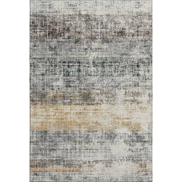 Mayfield Premium Machine Washable Abstract AMF2388 Gray 10 ft. x 14 ft. Area Rug