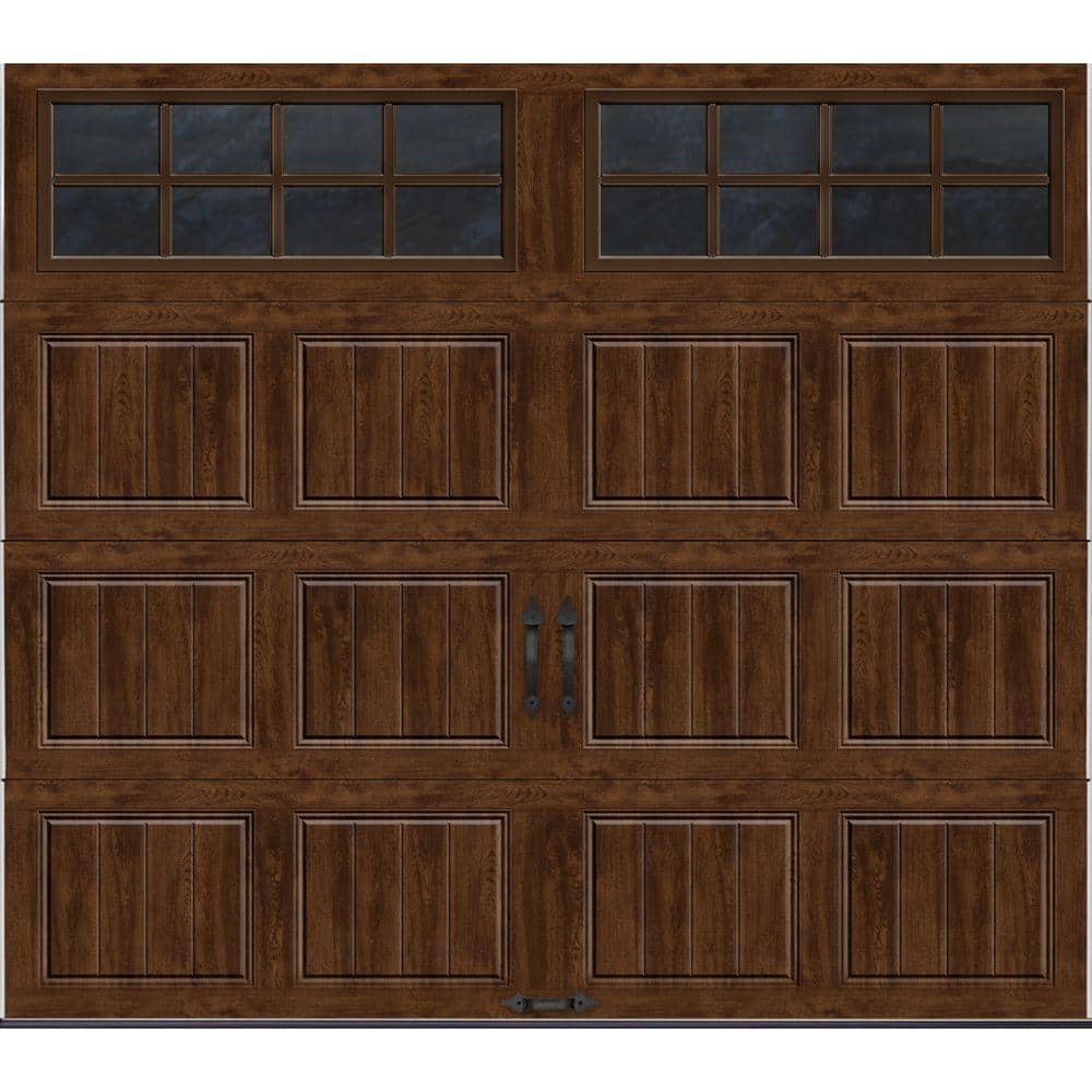 Clopay Gallery Collection 8 ft. x 7 ft. 18.4 R-Value Intellicore Insulated Ultra-Grain Walnut Garage Door with SQ24 Window -  111233