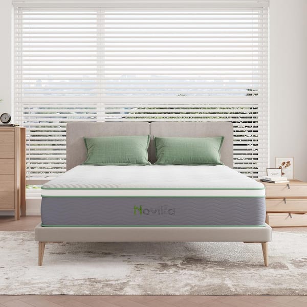 Novilla Full Medium Firm Hybrid Gel-infused Memory Foam 12 in. Mattresses Motion Isolation and Cooling