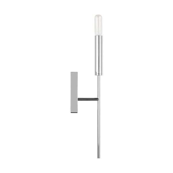 Generation Lighting - Brianna 1-Light Polished Nickel Contemporary Indoor Dimmable Tail Wall Sconce with Optional White Linen Shade