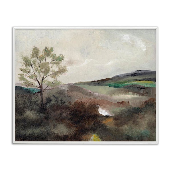 Stupell Industries Beige Toned Landscape by Nikita Jariwala White Framed Nature Giclee Art Print 16 in. x 20 in.