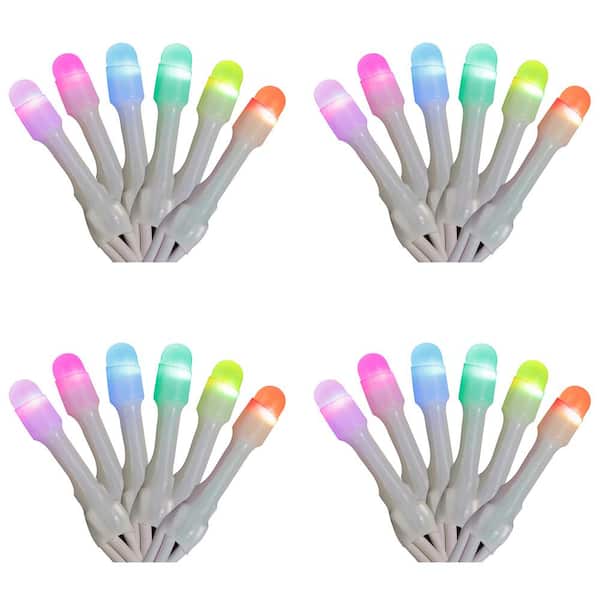 Home Heritage Twinkly App Controlled Icicle 50 RGB LED Lights, Multi Color (4 Pack)