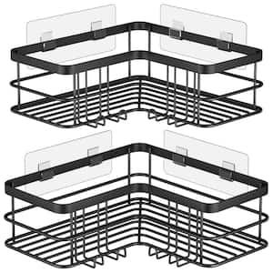 Black Corner Shower Caddy 2-Pack, No Drilling Stainless Steel Shower Caddy Corner Shelf