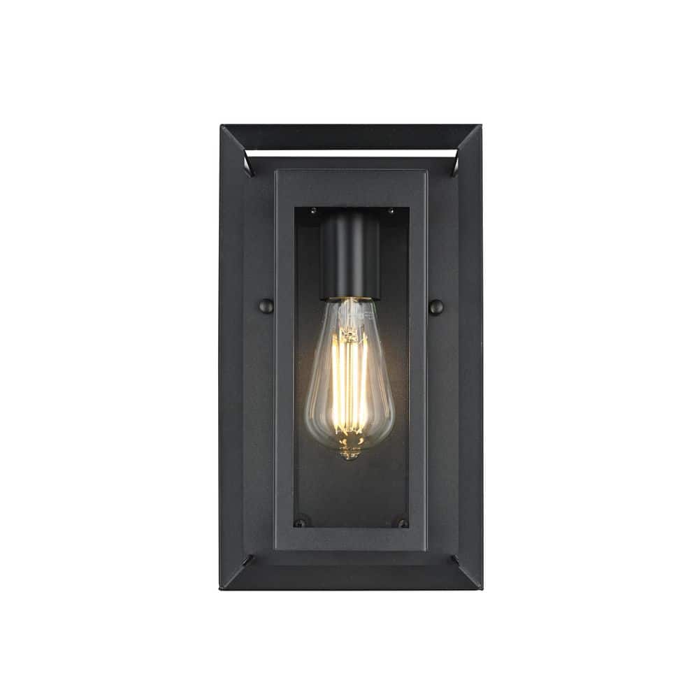 12 in. Black Outdoor Hardwired Wall Sconce with No Bulbs Included price history on PriceWatchPro