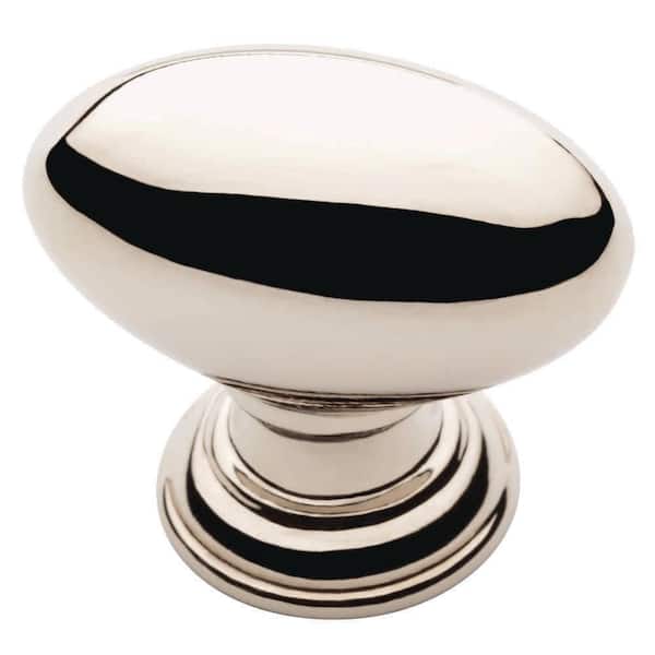 Liberty Rugby 1-1/4 in. (32 mm) Polished Nickel Oval Cabinet Knob