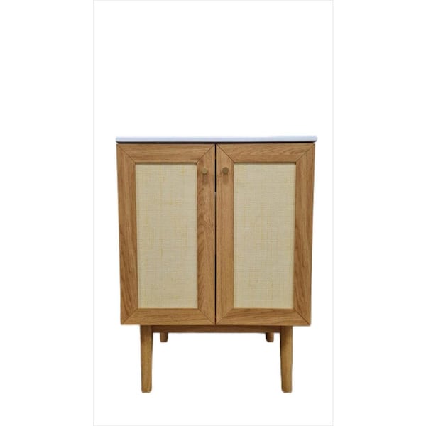 HOROW 24 in. W x 19. in. D x 33 in. H Freestanding Bath Vanity in White with White Ceramic Top