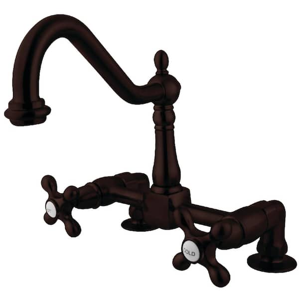 Kingston Brass Heritage 2-Handle Standard Kitchen Faucet in Oil Rubbed Bronze