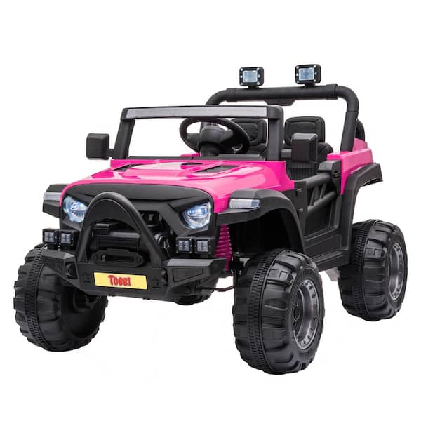 TOBBI 12-Volt Kids Ride On Truck Electric Car with Remote Control in Pink