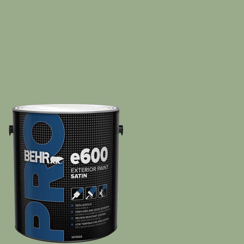BEHR PRO 1 gal. PPU1105 Pesto Green Satin Exterior Paint PR64301