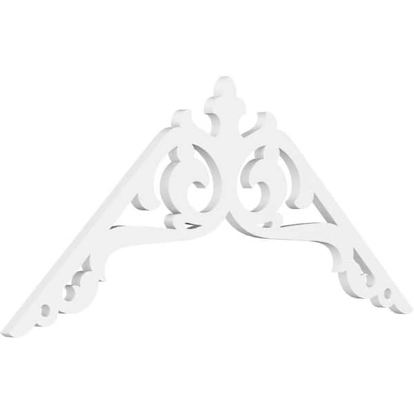 Ekena Millwork 1 in. x 48 in. x 22 in. (11/12) Pitch Amber Gable Pediment Architectural Grade PVC Moulding