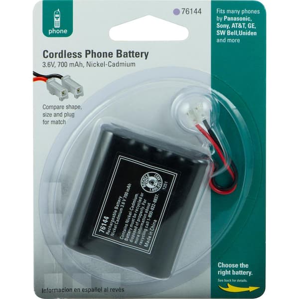 Power Gear Rechargeable Cordless Phone Battery, 3.6V, 600 mAh