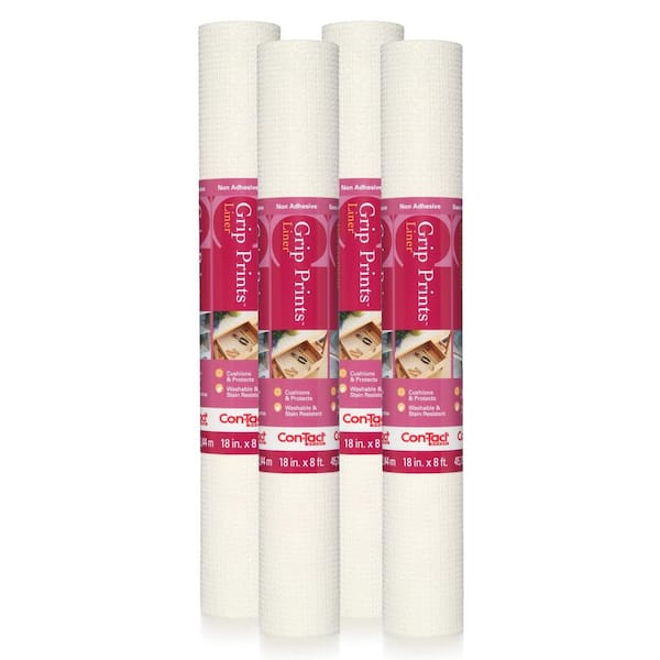 Con-Tact Grip Liner 20 in. x 5 ft. Solid White Non-Adhesive Grip Drawer and Shelf Liner (6 Rolls)