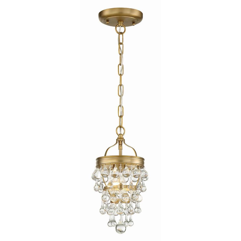 Vibrant Gold Mini Crystal Chandelier with Clear Drops