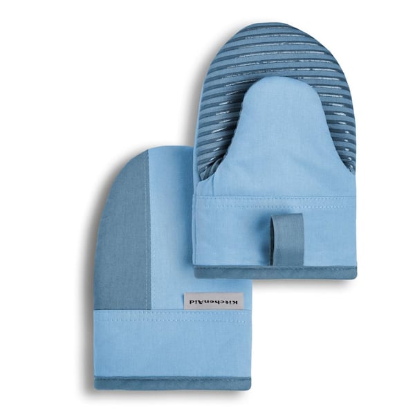 KitchenAid Ribbed Soft Silicone Ink Blue Oven Mitt Set (2-Pack)