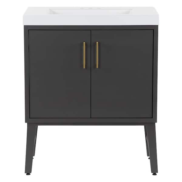 Willmar 31 in. Single Sink Shale Gray Bath Vanity with White Cultured Marble Top (Assembled)