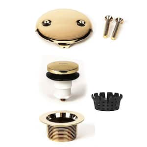 Toe Touch Tub Drain Trim Kit, Polished Brass