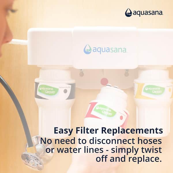 Aquasana 3-Stage Water Filtration System with Faucet in Brushed Nickel 