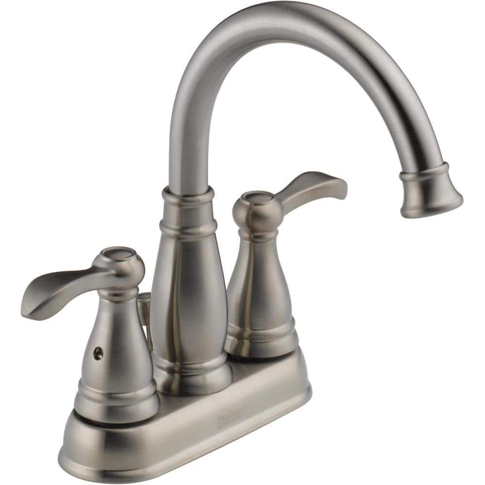 Delta Porter 4 in. Centerset 2-Handle Bathroom Faucet in Brushed Nickel ...