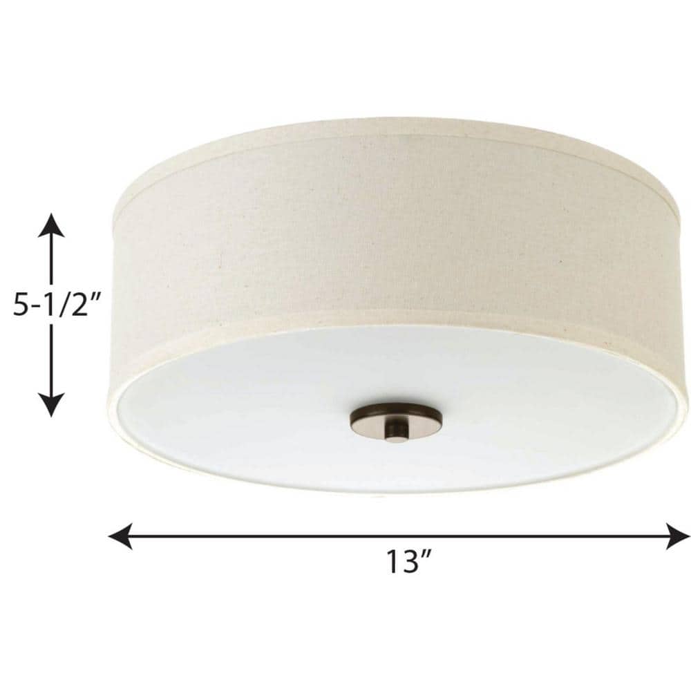 Elegant Bronze 16" Drum Flush Mount with Etched Glass Diffuser